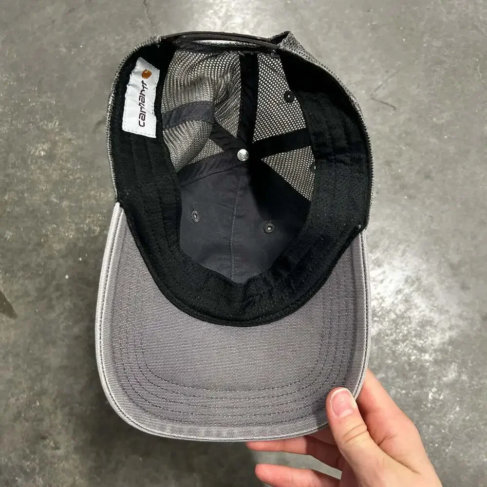 Carhartt Mesh-Back Canvas Snapback Trucker Hat in Gray